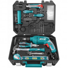 TOTAL - Trusa de scule 101 piese ( cu masina de gaurit)