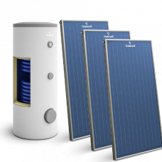 PACHET SOLAR CU 3 PANOURI – APA CALDA MENAJERA PENTRU 5-6 PERSOANE CU BOILER BIVALENT DE 300 L